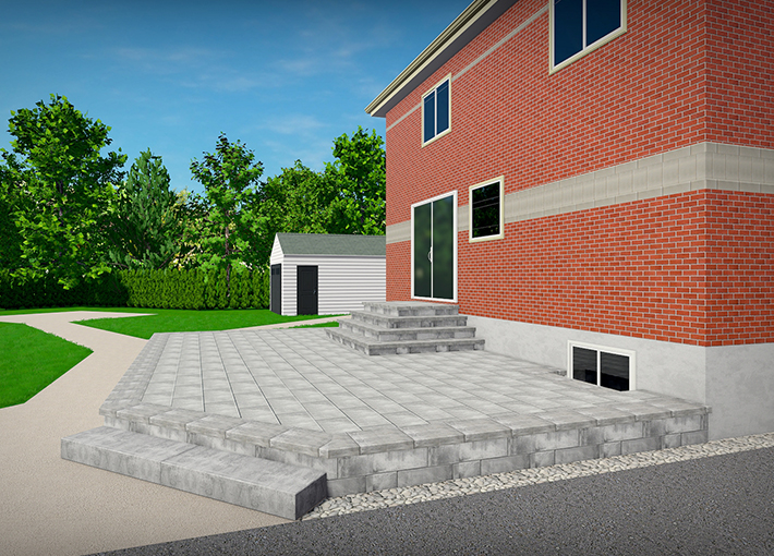 Conception de plans d'aménagement extérieur 2D et 3D à Québec.